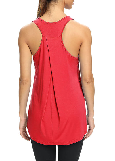 Bestisun Workout Yoga Athletic Shirts Racerback Long Tank Tops Loose fit for Women