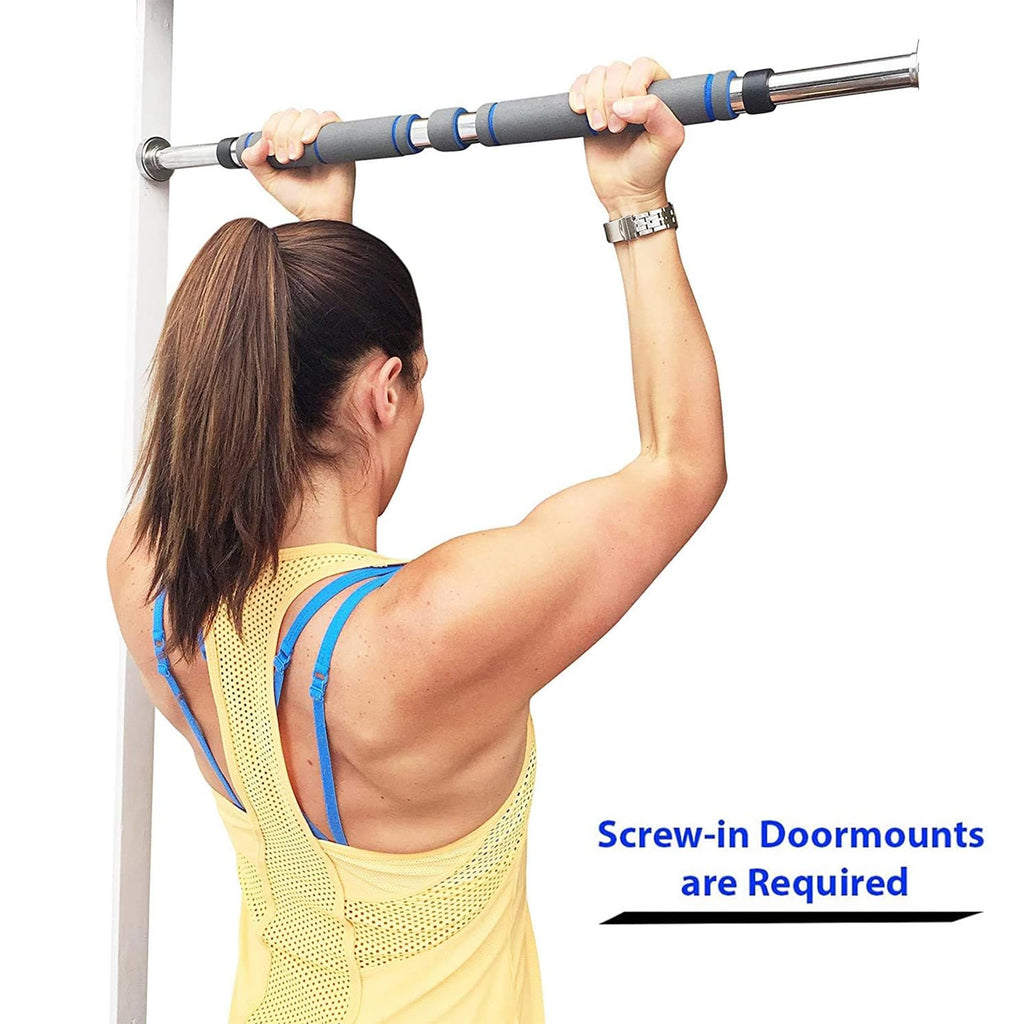 Garren Fitness Maximiza Pull Up Bar for Doorway - 27 to 39 Inches Adjustable Width Pullup Bar/Chin up Bar with 3 Sets of Screw-in Heavy-Duty Door-Mounts