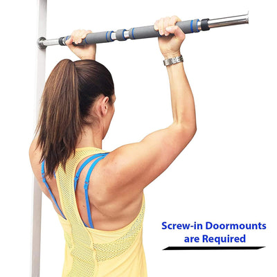 Garren Fitness Maximiza Pull Up Bar for Doorway - 27 to 39 Inches Adjustable Width Pullup Bar/Chin up Bar with 3 Sets of Screw-in Heavy-Duty Door-Mounts