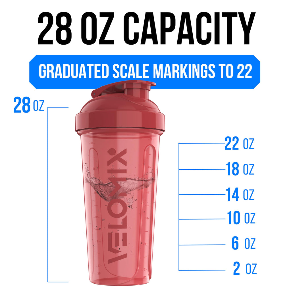 VELOMIX -6 PACK- 28 oz Protein Shaker Bottle for Protein Mixes - 6x Wire Whisk | Leak Proof Shaker Cups for Protein Shakes | Protein Shaker Bottle Pack | Protein Shake Cup (Earth Tones Collection)