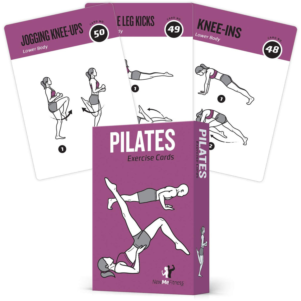 NewMe Fitness Stretching Workout Cards, Instructional Fitness Deck for Women & Men, Beginner Fitness Guide to Training Exercises at Home or Gym