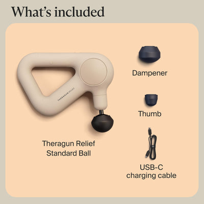 TheraGun Therabody Relief Handheld Percussion Massage Gun - Easy-to-Use, Comfortable & Light Personal Massager for Every Day Pain Relief Massage Therapy in Neck, Back, Leg, Shoulder and Body (Navy)