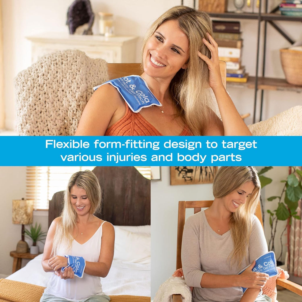 Roscoe Medical Gel Soft Flexible Ice Packs for Injuries, Reusable Freezer Hot and Cold Pack, Cold Compress & Cooling Gel Pad for Shoulder, Hip, Leg, Arm, Ankle & Foot Injury, 7.5 x 11 Inches, Medium