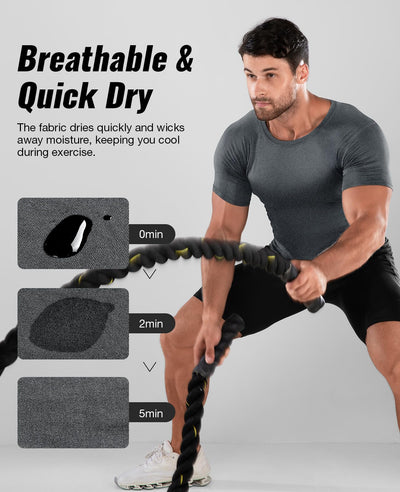 Niksa Men's Compression Shirts 1/2/4 Pack, Workout Gym Shirt Short Sleeve, Moisture Wicking Active Fit Base Layer T-Shirt