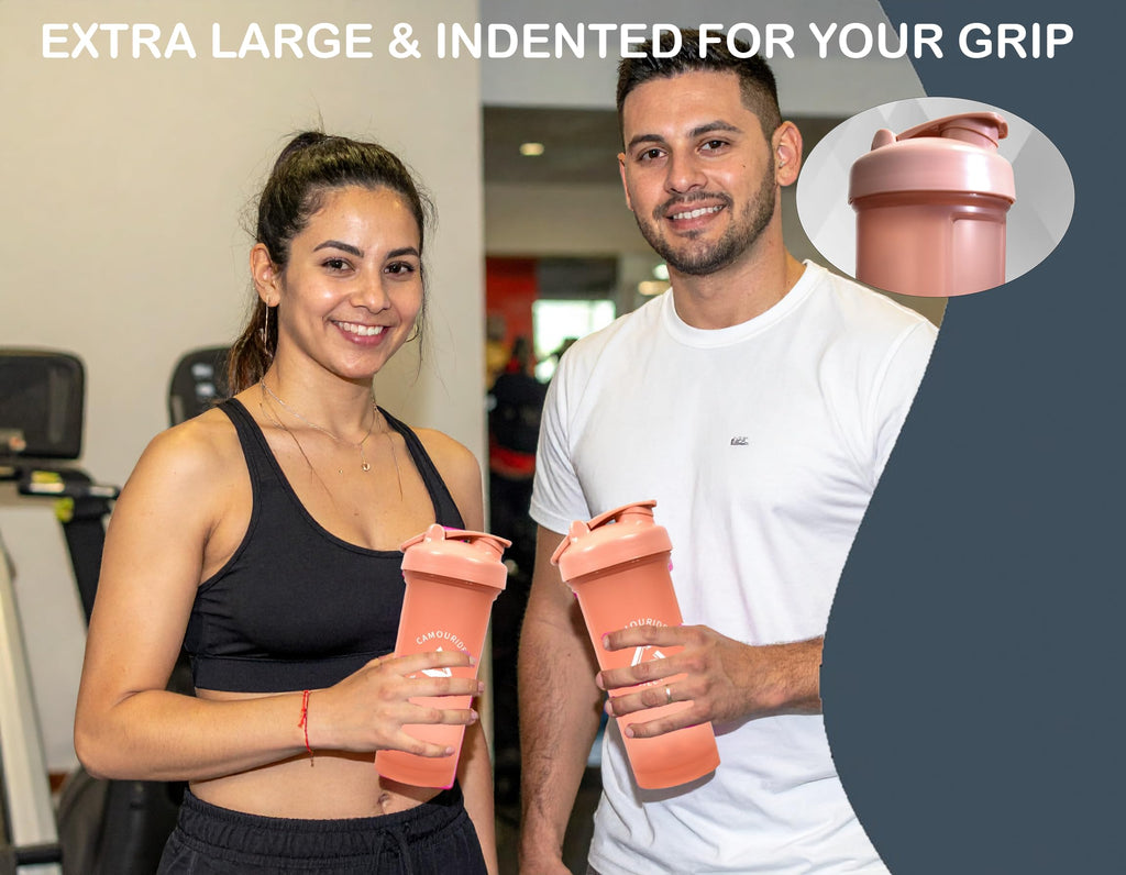 2 Pack 45 oz Protein Shaker Bottles with Wire Whisk – BPA-Free, Leak-Proof Shaker Cups for Protein Shakes & Smoothies – Large Plastic Mixer Bottle – Classic White & Cobalt Blue.