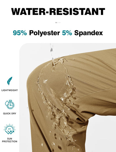 TBMPOY Mens Hiking Pants Lightweight Quick Dry 3 Pockets Travel Fishing Water-Resistant Athletic Workout Sweatpants