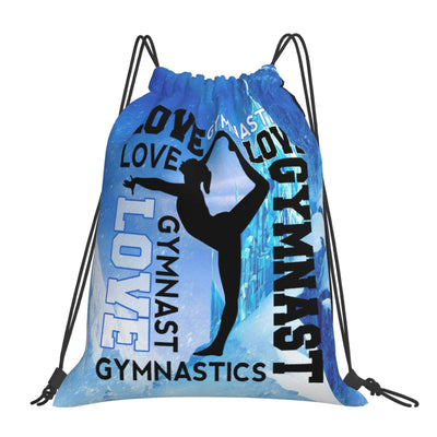 Gymnastics Drawstring Backpack Light Gym String Bag Pink Water Resistant Sackpack Sport Yoga Daypack For Womens Mens