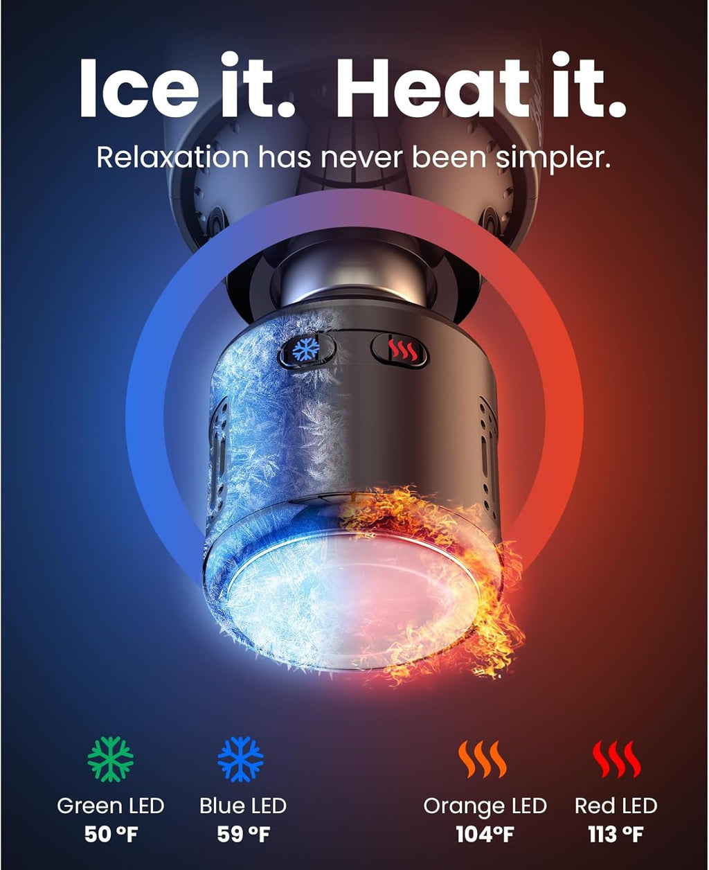 BOB AND BRAD A2 Pro Massage Gun with Heat and Cold Therapy, FSA Eligible/HSA Eligible, Professional Percussion Massage Gun Deep Tissue for Home Gym, Portable Muscle Massager with Force Sensor Light