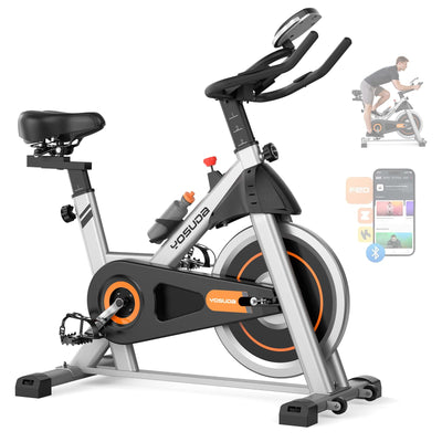 YOSUDA Exercise Bike, Brake Pad Stationary Bike for Home with Exclusive App, Magnetic Indoor Cycling Bike with 300 lb Weight Capacity, Low Noise, Tablet Holder and Fitness Courses for Weight Loss