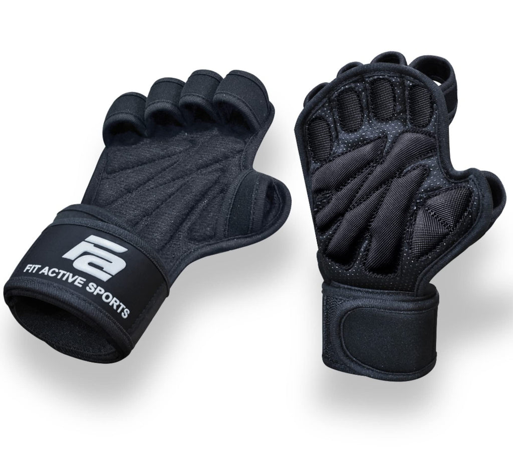 Fit Active Sports New Ventilated Weight Lifting Workout Gloves with Built-in Wrist Wraps for Men and Women - Great for Gym Fitness, Cross Training, Hand Support & Weightlifting.