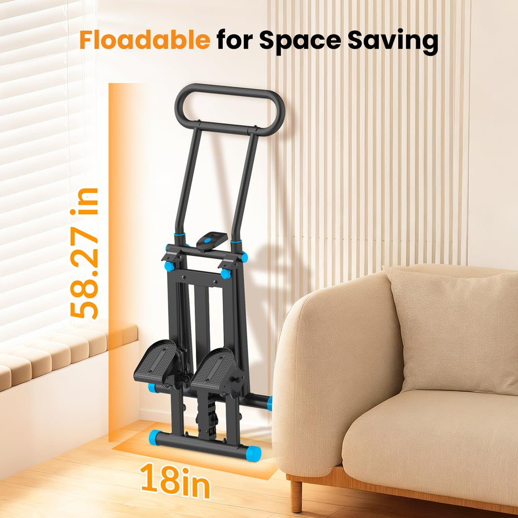 HXD-ERGO Stair Stepper, Upgrade 6-Level Resistance Stair Master with Adjustable Handlebar, Folding Stair Climber Workout Machine