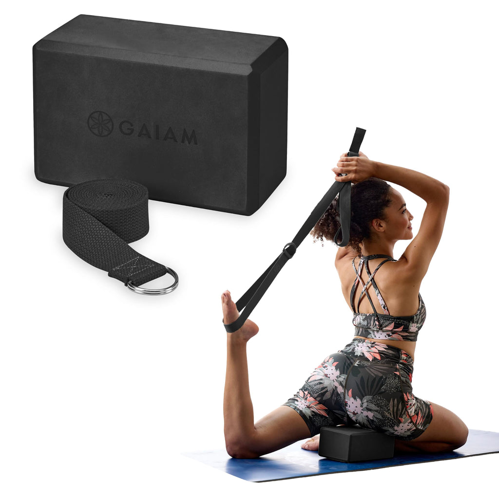 Gaiam Yoga Block - Supportive Latex-Free Eva Foam - Soft Non-Slip Surface with Beveled Edges for Yoga, Pilates, Meditation - Yoga Accessories for Stability, Balance, Deepen Stretches