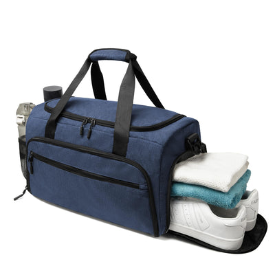 Gym Bag for Men Women, Small Fitness Workout Sports Bag with Wet Pocket & Shoes Compartment, Water Resistant Overnight Weekender Duffel Bag
