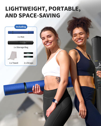 CAMBIVO Large Yoga Mat (6'x 4'), Extra Wide Workout Mat for Men and Women, Yoga Mat Thick 1/3 &1/4 Exercise Mats for Home Workout, Yoga, Pilates (Black,1/4 inch)