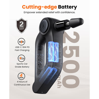 BOB AND BRAD D5 Pro Plus Massage Gun with Heat, FSA Eligible/HSA Eligible, 13mm Amplitude Deep Tissue Percussion Massage Gun with Max Power for Muscle Therapy, Professional Muscle Massager, Ideal Gift