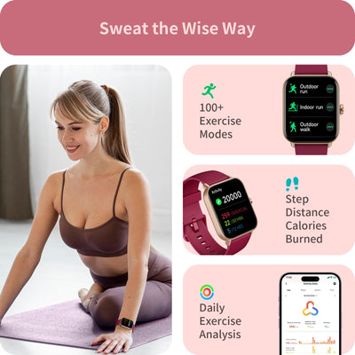 Smart Watch for Women Android & iPhone, Alexa Built-in, IP68 Waterproof Activity Fitness Tracker with Bluetooth Call (Answer/Make), 1.8" Smartwatch with Heart Rate/SpO2/Sleep Monitor, 100+ Sports Mode