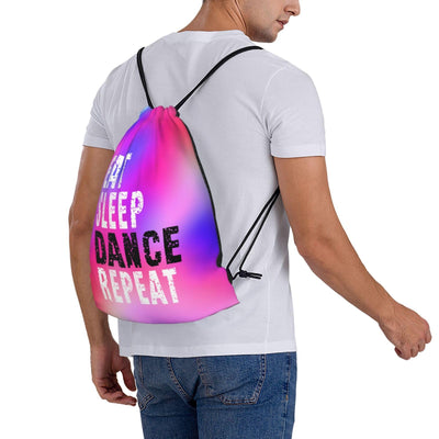 Gymnastics Drawstring Backpack Light Gym String Bag Pink Water Resistant Sackpack Sport Yoga Daypack For Womens Mens