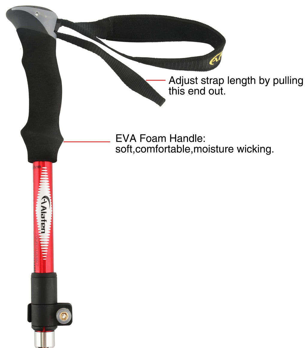 Aluminum Collapsible Ultralight Travel Trekking Hiking Pole for Men and Women (Fits 5'3" - 6'2")