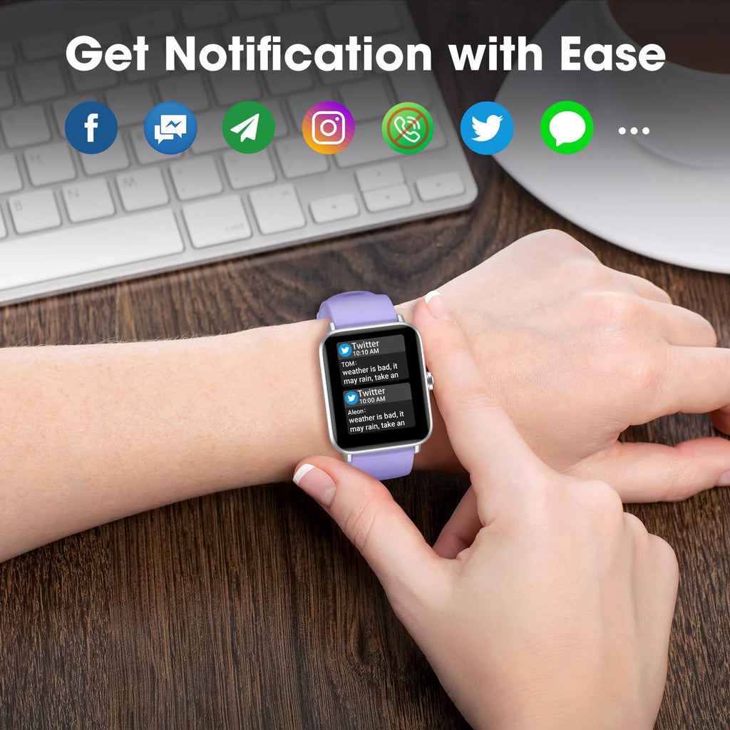 Smart Watch, Fitness Tracker with Heart Rate Monitor, Blood Oxygen, Sleep Tracker, 41mm Touchscreen Smartwatch for Android iOS Swimming Waterproof Pedometer Step Calories Tracker for Women Men