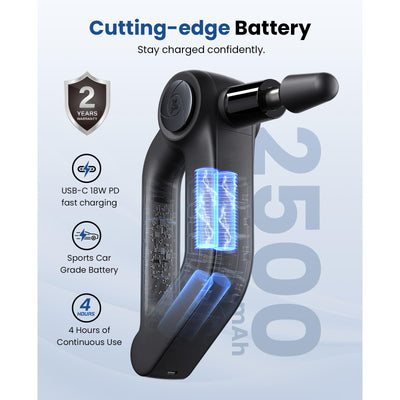 BOB AND BRAD D5 Pro Plus Massage Gun with Heat, FSA Eligible/HSA Eligible, 13mm Amplitude Deep Tissue Percussion Massage Gun with Max Power for Muscle Therapy, Professional Muscle Massager, Ideal Gift