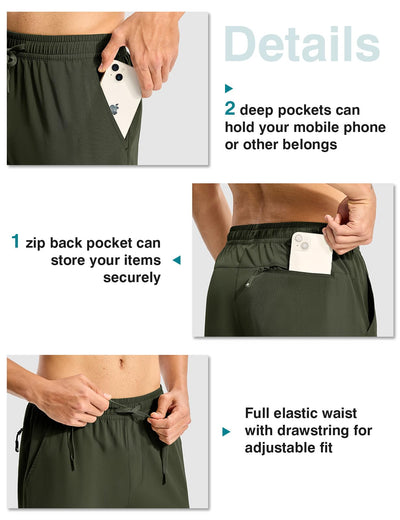 TBMPOY Mens Hiking Pants Lightweight Quick Dry 3 Pockets Travel Fishing Water-Resistant Athletic Workout Sweatpants