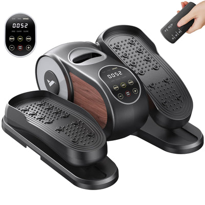 MERACH Under Desk Elliptical Machine, Leg Exerciser While Sitting for Seniors with Remote Control & 12-Speeds, Quiet Portable Electric Seated Pedal Exerciser Machine for Home Office