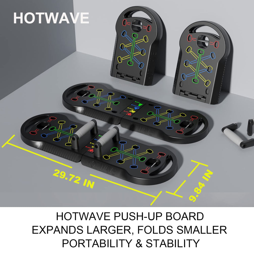 HOTWAVE Push Up Board Fitness, Portable Foldable 20 in 1 Push Up Bar at Home Gym, Pushup Handles for Floor. Professional Strength Training Equipment For Man and Women,Patent Pending