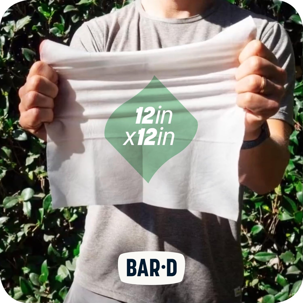 Bar-D Biodegradable Body Wipes with Tea Tree Oil & Aloe Vera - Refreshing Shower Wipes Great for Camping, Hiking, Post Workout and Travel (3-Pack, 10 Wipes/Pack)