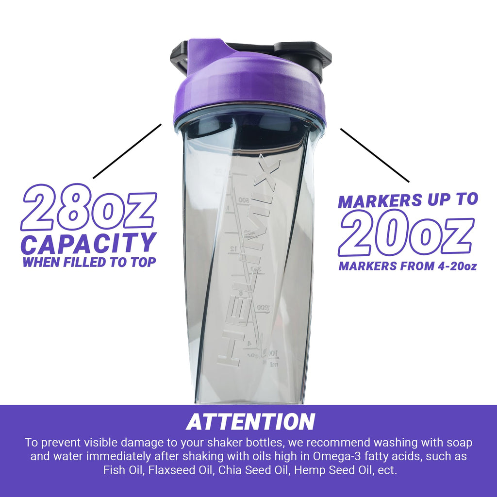 HELIMIX 2.0 Vortex Blender Shaker Bottle Holds upto 28oz | No Blending Ball or Whisk | USA Made | Portable Pre Workout Whey Protein Drink Shaker Cup | Mixes Cocktails Smoothies Shakes | Top Rack Safe
