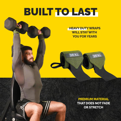 Heavy Duty Wrist Wraps & Lifting Straps – Weightlifting Wrist Wraps for Men with Silicone Grip & Padding – Gym Wrist Straps for Weightlifting