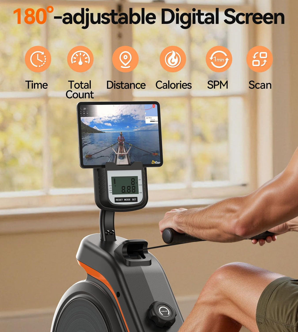 YOSUDA Magnetic/Water Rowing Machine for Home - Rower Machine Use with Bluetooth, App Supported, Rowing Machine for Taller Power Athletes, Comfortable Seat Cushion