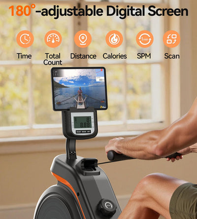 YOSUDA Magnetic/Water Rowing Machine for Home - Rower Machine Use with Bluetooth, App Supported, Rowing Machine for Taller Power Athletes, Comfortable Seat Cushion