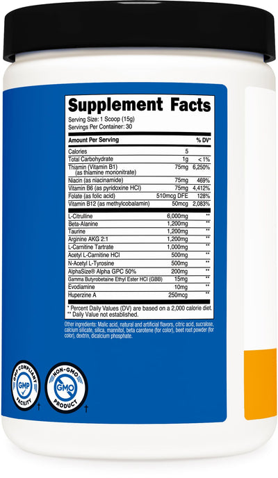 Nutricost Stim-Free Pre-Workout, 30 Servings (Pink Lemonade) - Caffeine Free, Stimulant Free, Non-GMO, Gluten Free