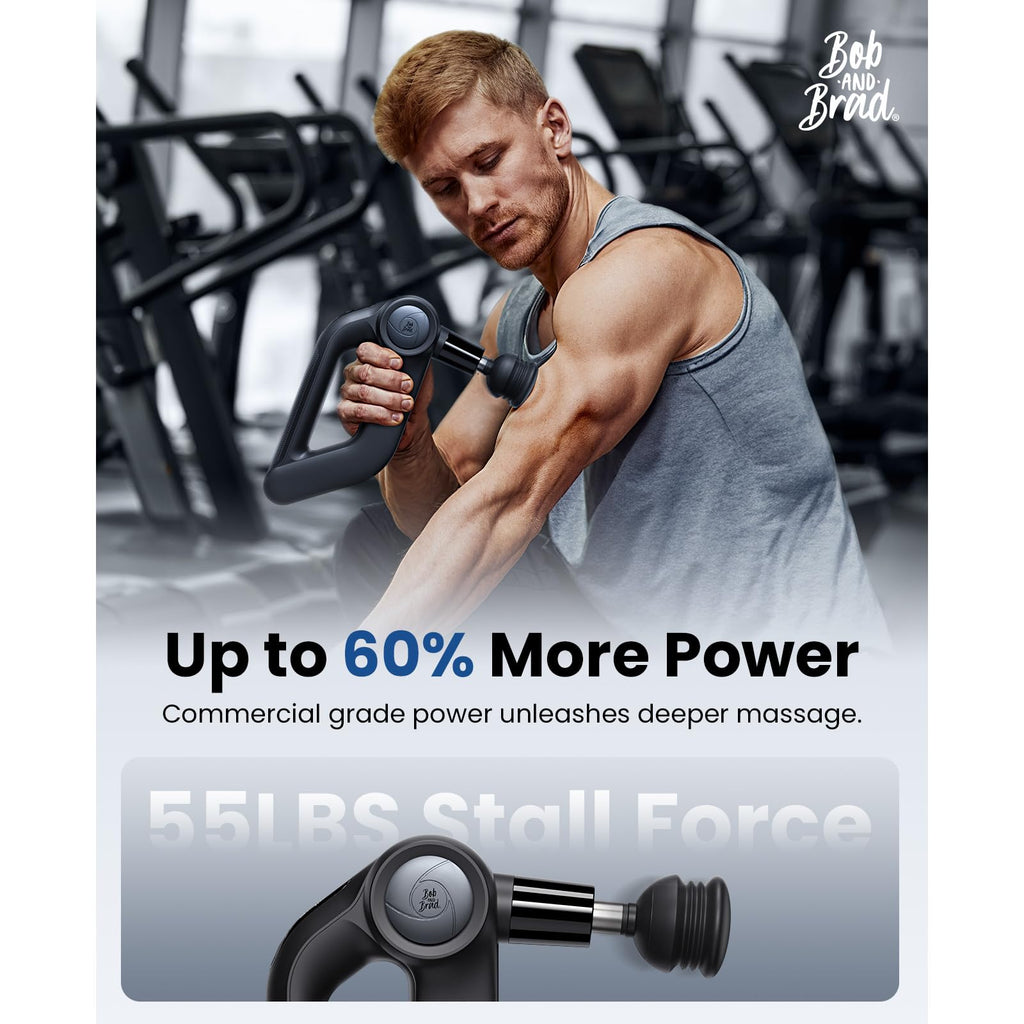 BOB AND BRAD D5 Pro Plus Massage Gun with Heat, FSA Eligible/HSA Eligible, 13mm Amplitude Deep Tissue Percussion Massage Gun with Max Power for Muscle Therapy, Professional Muscle Massager, Ideal Gift
