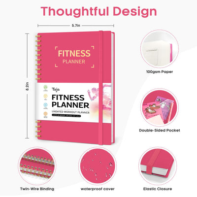 Fitness Workout Journal for Women & Men, A5(5.5" x 8.2") Workout Log Book Planner for Tracking, Progress, and Achieving Your Wellness Goals - Green