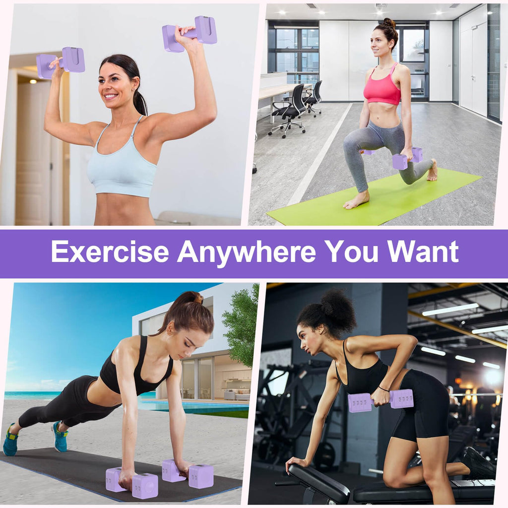 22LBS Adjustable Dumbbells Set, Hand Weights Sets with 5 Levels 3lb, 5lb, 7lb, 9lb, 11lb, Adjustable Weight Dumbbells for Women/Men Home Gym Full Body Workout