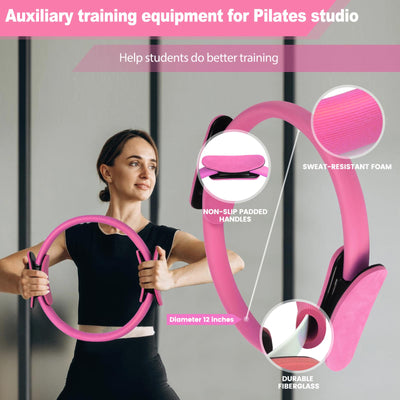 Pilates Ring and Ball Set Bulk, Pilates Equipment with 12 Inch Pilates Circle Rings, Small Yoga Balls, Resistance Bands, Pilate Essential Kit Bulk for Home Workouts Women, Pilates & Yoga Studio