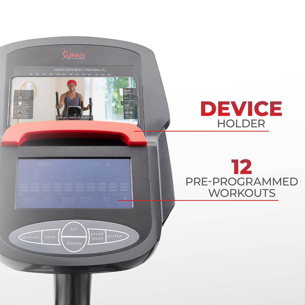 Sunny Health & Fitness Full Body Workout Elliptical Trainer with Digital Performance Monitor, Low Impact Exercise, and Optional Bluetooth with Exclusive SunnyFit App