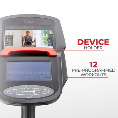 Sunny Health & Fitness Full Body Workout Elliptical Trainer with Digital Performance Monitor, Low Impact Exercise, and Optional Bluetooth with Exclusive SunnyFit App
