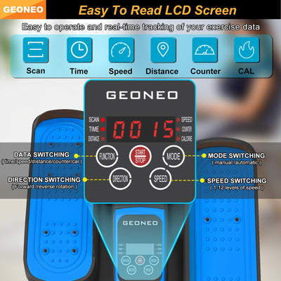 Under Desk Elliptical Machine, Electric Elliptical Exerciser for Senior, Quiet & Small Electric Seated Pedal Exerciser for Home with Display Monitor, Remote Control & 12 Adjustable Speeds