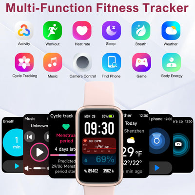 Fitness Tracker,Smart Watch with 24/7 Heart Rate Blood Oxygen Sleep Monitor,1.47" HD Touchsreen with Step & Calorie Counter 100+ Sport Modes Health Activity Trackers for Men and Women (Pink)