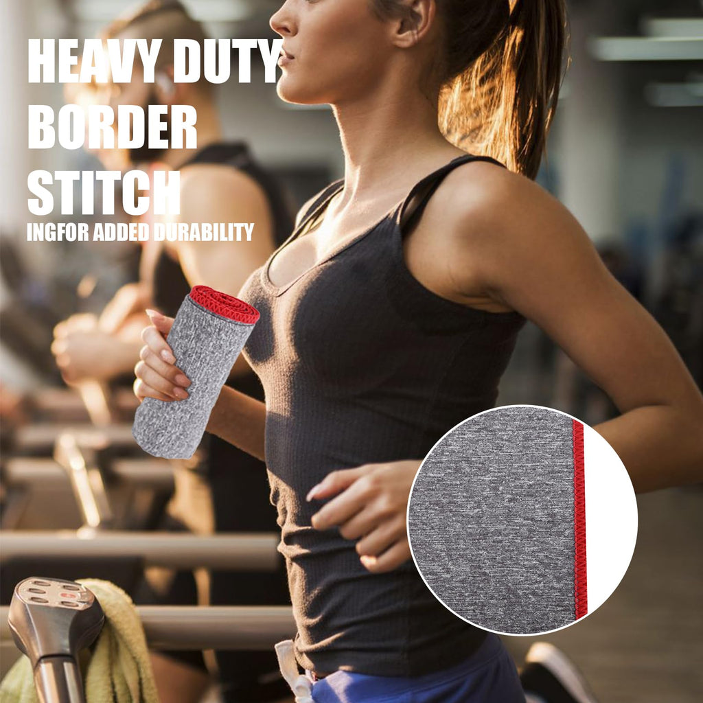 Microfiber Quick Dry Gym Towel, Silver ION Odor-Free Absorbent Fiber, Fast Drying, Men & Women Workout Gear for Body Sweat, Working Out, Towels (Grey, 5Pack - 16 * 27Inch)