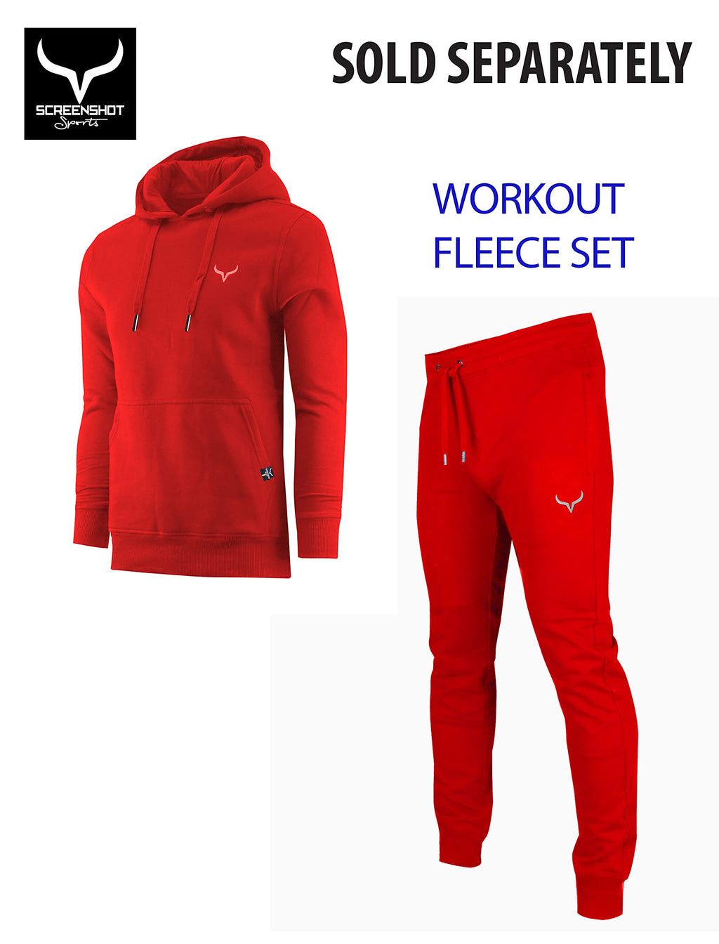 SCREENSHOT Sports Men's Gym Workout Full-Zip Hooded Active Sweatshirt