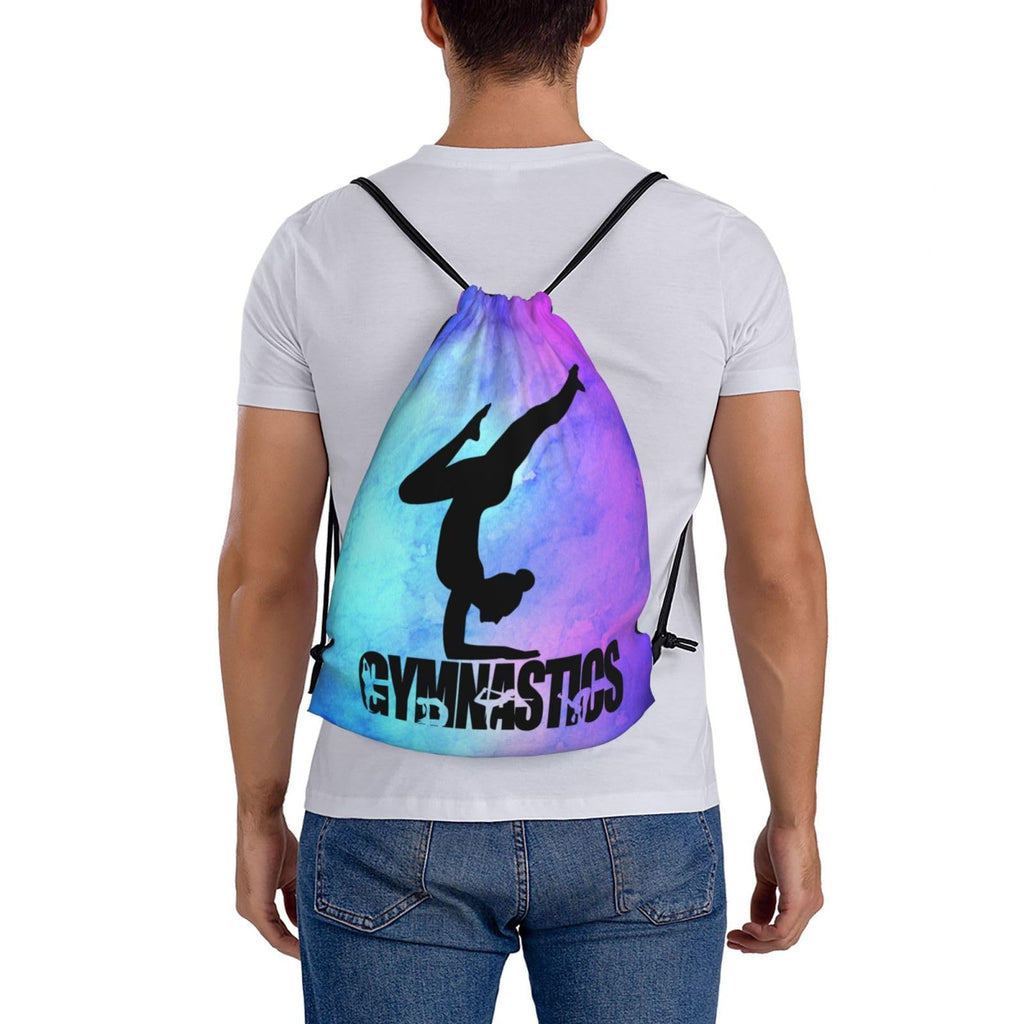 Gymnastics Drawstring Backpack Light Gym String Bag Pink Water Resistant Sackpack Sport Yoga Daypack For Womens Mens