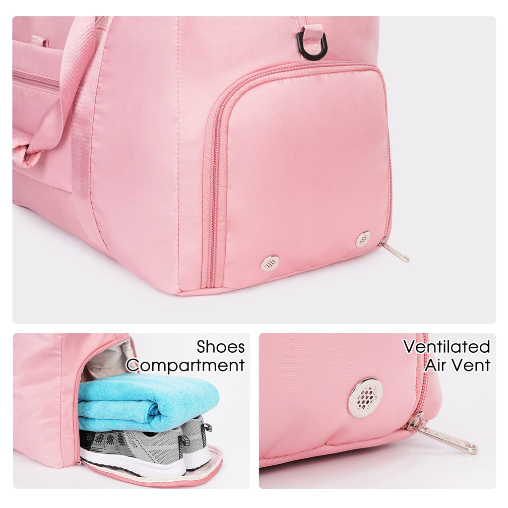 Ceneda 20" Gym Bag for Women with Wet Pocket & Shoe Compartment, Lightweight Duffel Waterproof Carry On Duffle for Travel, Yoga, Overnight (Green)