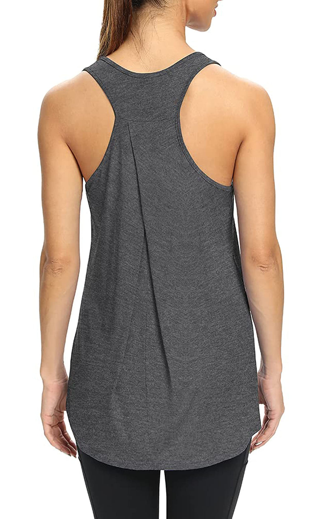 Bestisun Workout Yoga Athletic Shirts Racerback Long Tank Tops Loose fit for Women