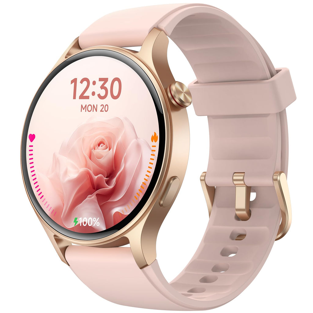 Fitpolo Smart Watch for Women,1.3" AMOLED Touchscreen Fitness Tracker, Make/Answer Calls, Heart Rate SpO2 Monitor, IP68 Waterproof, Sleep & Activity Tracking Smartwatch for Android Phones iPhone