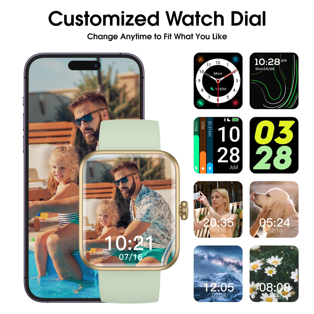 Smart Watch, Fitness Tracker with Heart Rate Monitor, Blood Oxygen, Sleep Tracker, 41mm Touchscreen Smartwatch for Android iOS Swimming Waterproof Pedometer Step Calories Tracker for Women Men