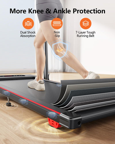 3 in 1 Under Desk Treadmill with Incline, Walking Pad with Removable Desk Workstation, Adjustable Height for Different Need, 300lbs Capacity, Foldable Compact for Home Small Office