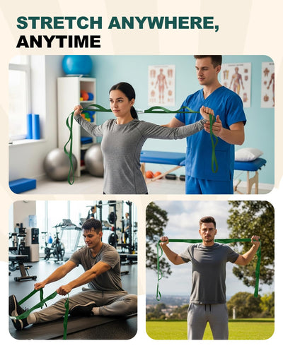 Trideer Stretching Strap Yoga Strap Physical Therapy for Home Workout, Exercise, Pilates and Gymnastics, 10 Loops Non-Elastic Stretch Bands with Aesthetic Packaging for Women & Men